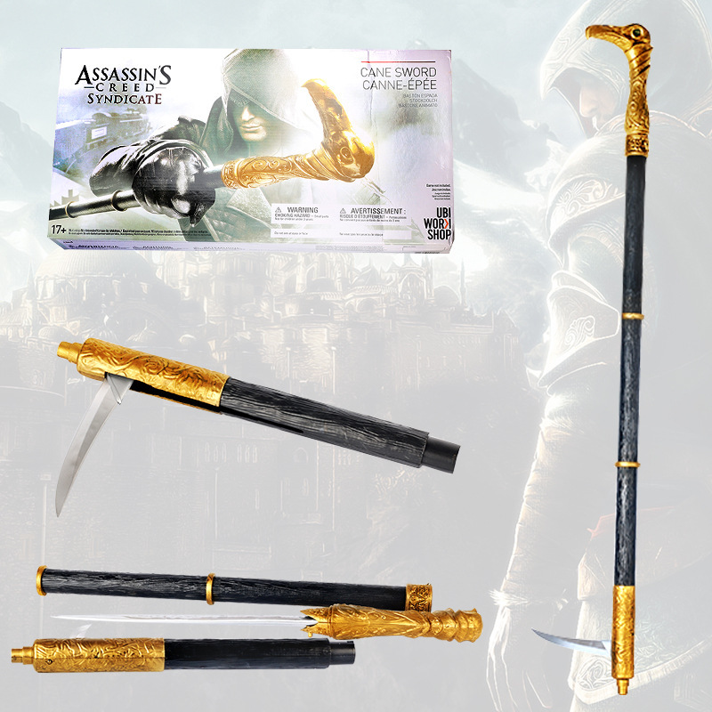 刺客信条6 枭雄 辛迪加 cosplay武器 1:1 拐杖 拐剑袖箭 道具