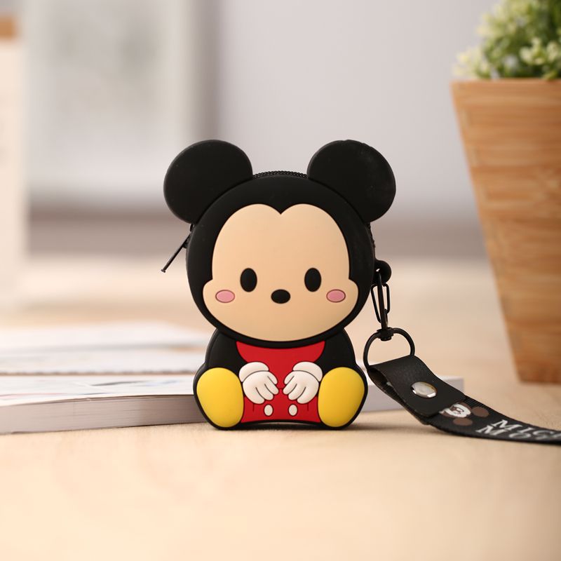 韩国ins卡通带挂绳零钱包可爱创意迷你硅胶硬币包日韩钥匙收纳包