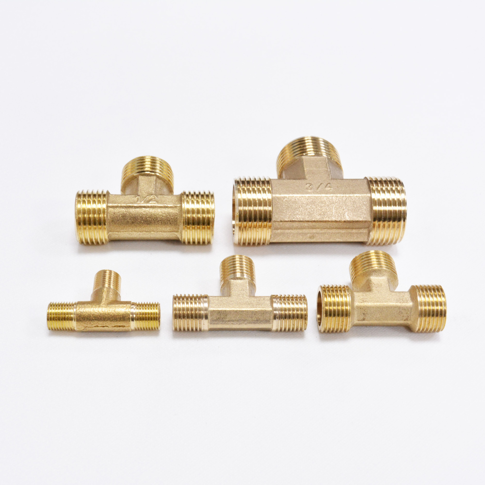 自产自销外牙铜三通等径三通外丝t型管件三通水暖五金配件定制