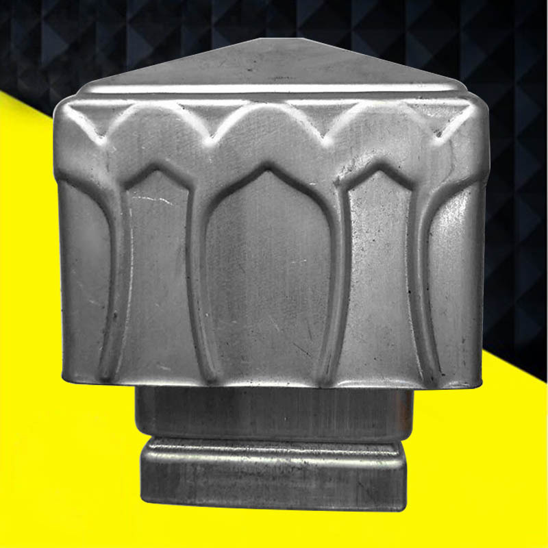 莲花柱头方管盖帽镀锌冲压装饰道路防护栏栏杆管子柱头铁艺配件