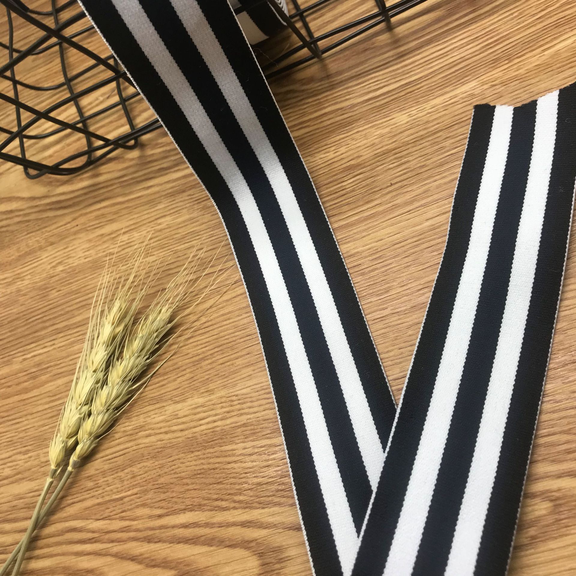 厂家直销条纹间色提花松紧带 弹力环保耐用适用于服装裤头瑜伽舒