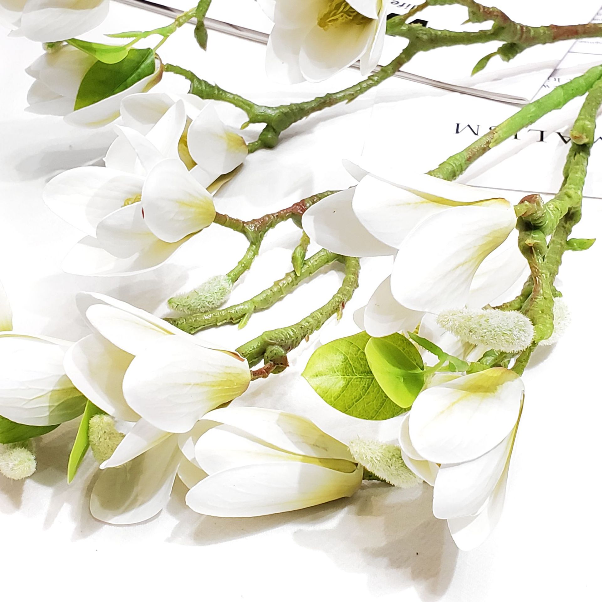 16头迷你3d小玉兰 仿真长枝玉兰花 外贸出口日韩尼泊尔清新玉兰