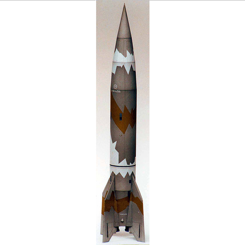 1:24 德国v1,v2导弹 纸模型 导弹航天 军事迷 手工diy 纸艺作业