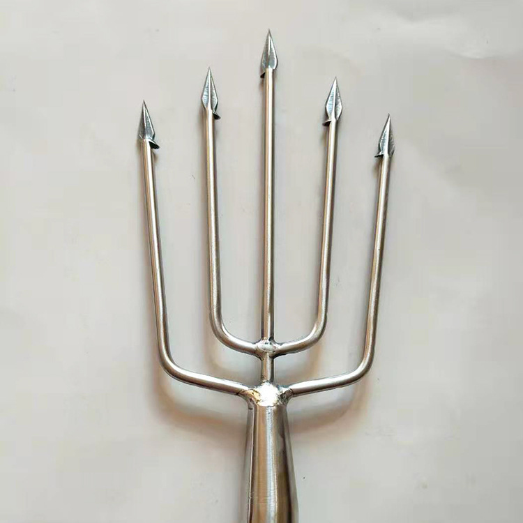 不锈钢大号鱼叉五齿扁尖倒刺鱼叉规格齐全 厂家货源