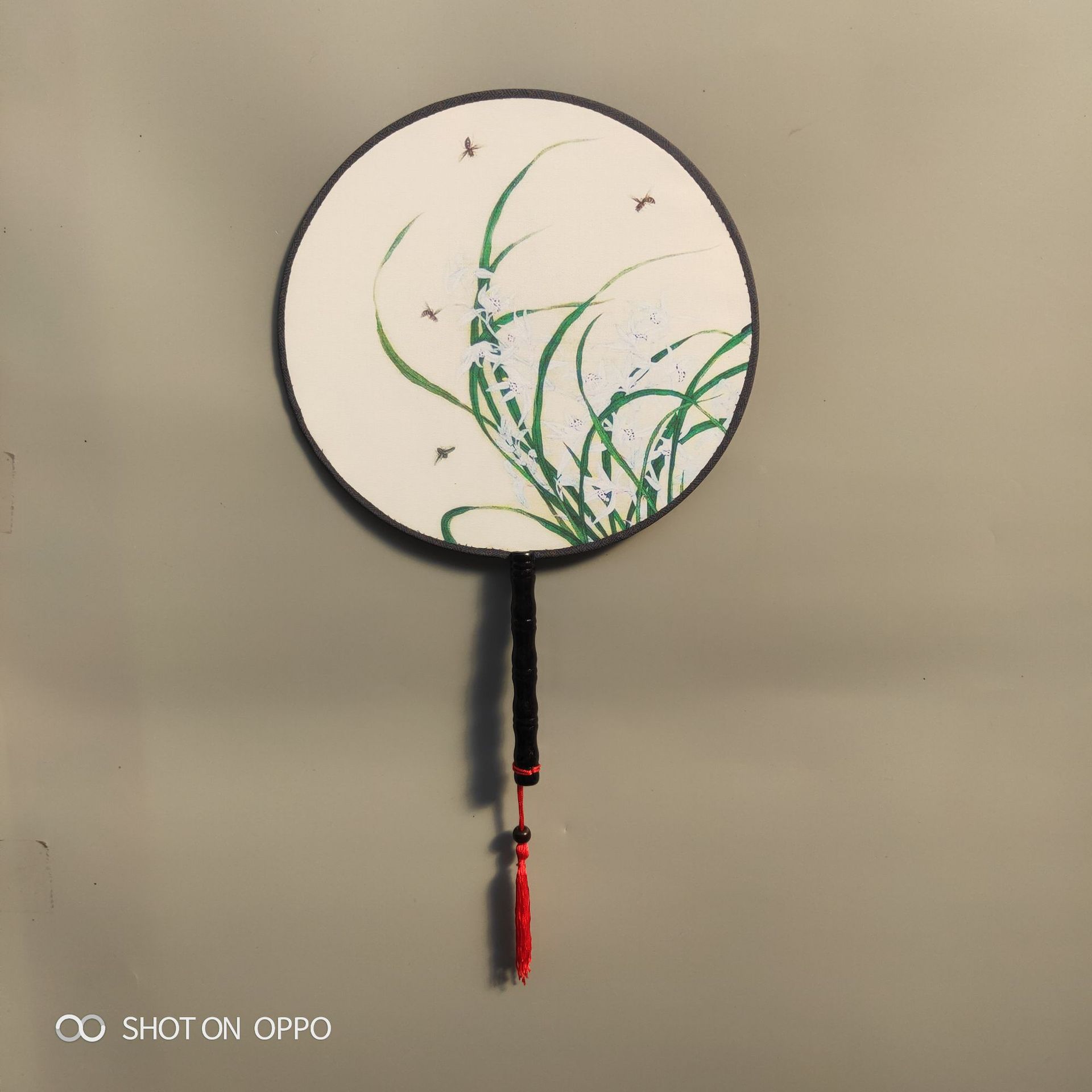 跨境电商 双面精品绢布团扇子 宫廷风扇 圆扇舞蹈旗袍走秀扇