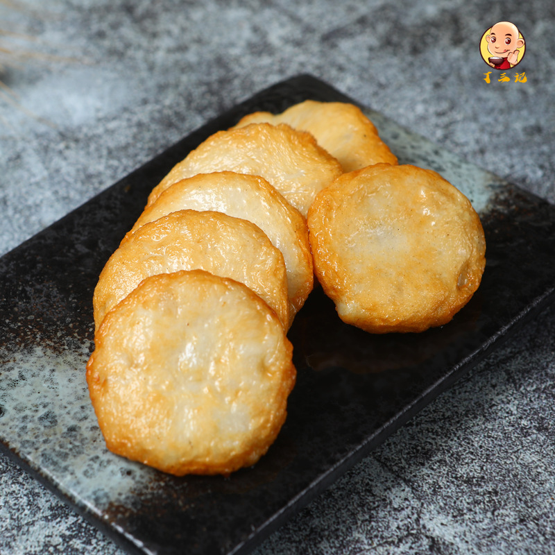 手打墨鱼饼速冻半成品小鱼饼潮汕风味海鲜饼炸鱼饼鱼糕500g一包
