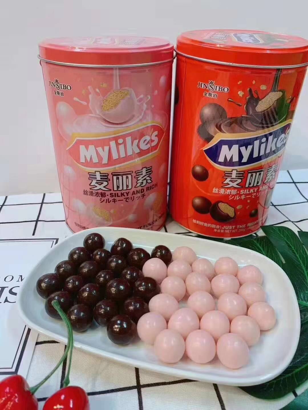 金斯泊铁罐麦丽素巧克力200g原味草莓味休闲零食送礼年货