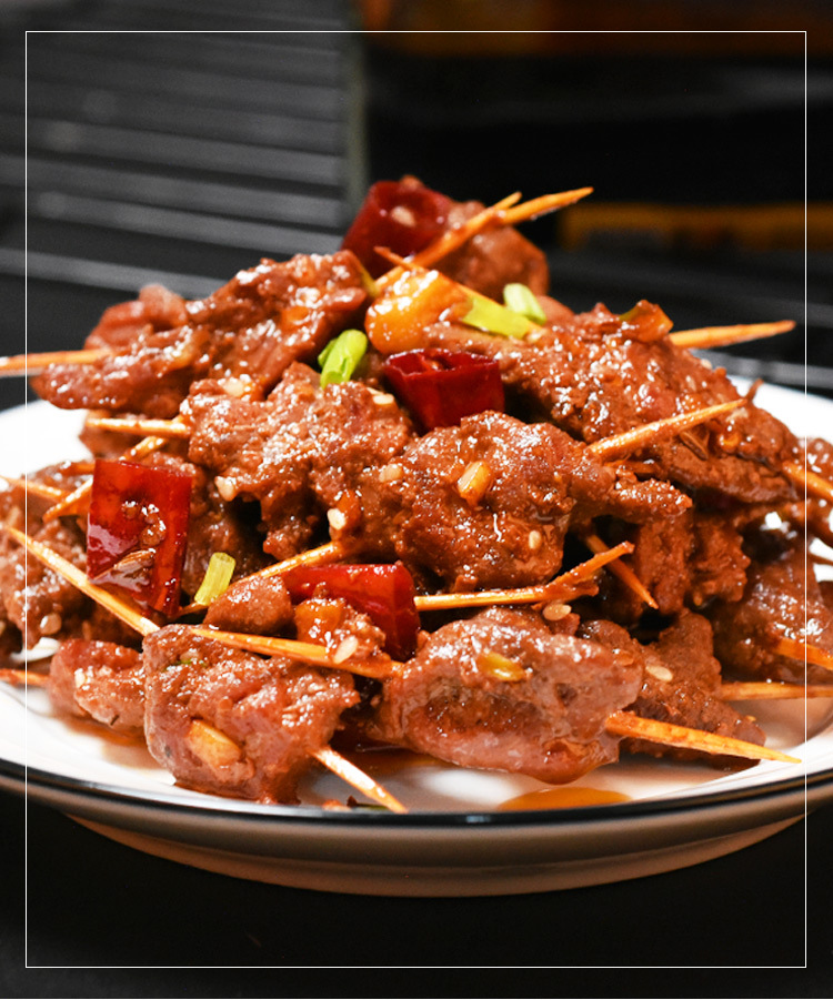 牙签牛肉250g酒店饭店特色菜半成品菜私房菜冷冻美食食材湘菜原料-阿