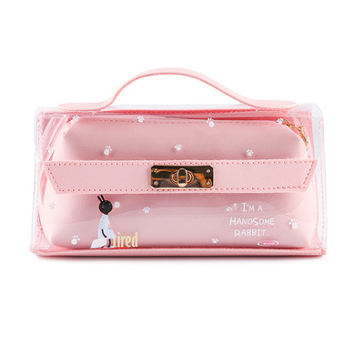 韩版创意大容量多功能透明笔袋笔袋女中学生小清新笔袋收纳袋笔包