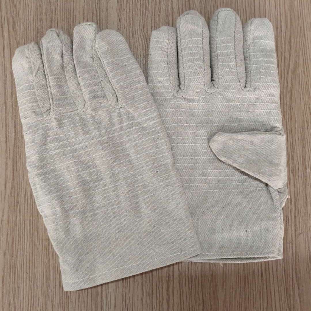 24道线帆布劳保手套全棉白布防护耐磨电焊手套批发厂家直销生产