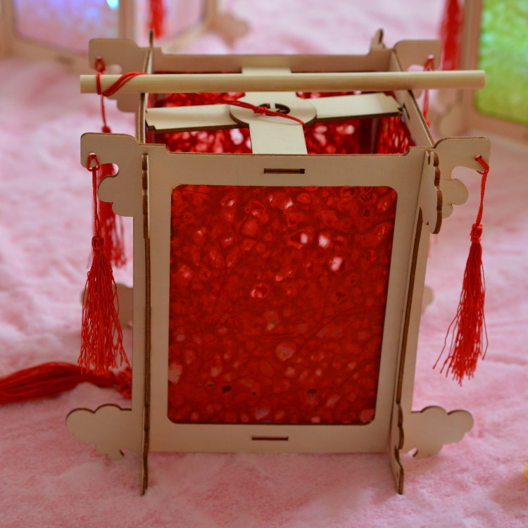 儿童手工元宵中秋卡通四角灯笼制作材料花灯春节diy宫灯手提灯笼