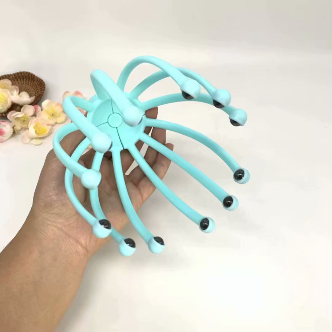 12爪头皮按摩器磁珠头部抓头按摩爪提取器八爪鱼头部按摩爪