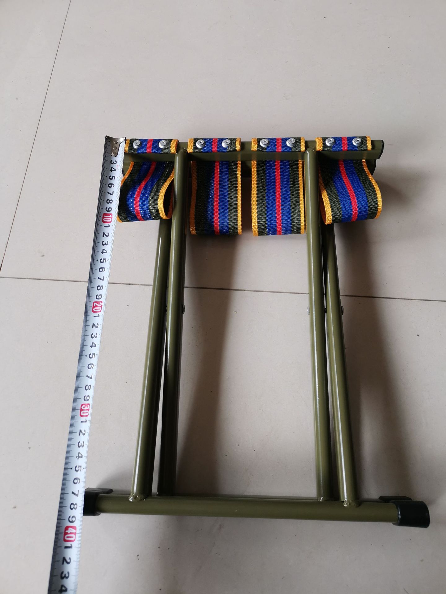 厂家直销40扁圆钢管马扎 折叠凳宽带 加厚便携折叠马扎沙滩椅大号