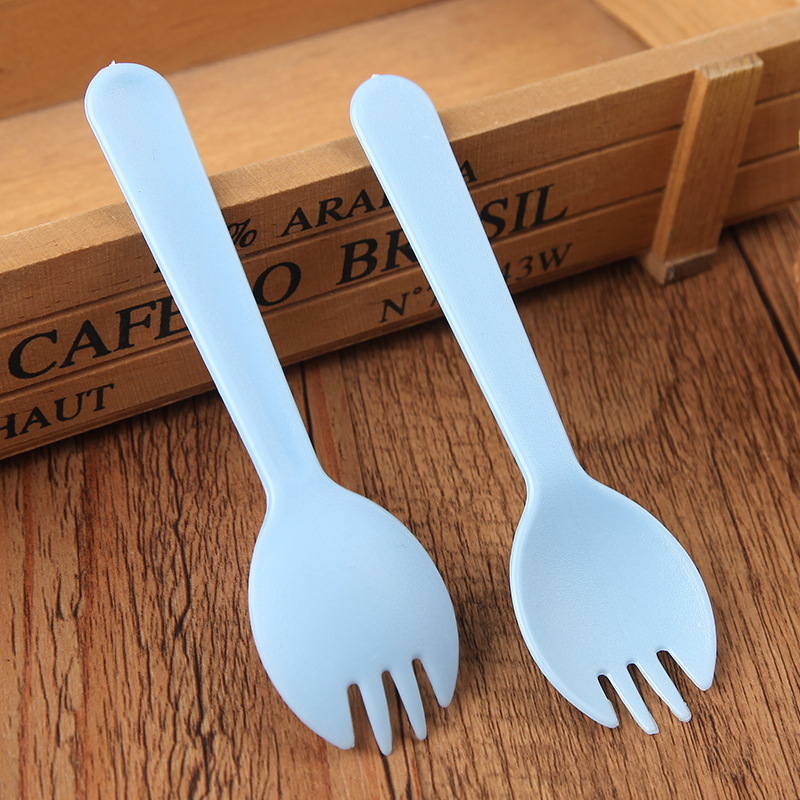 一次性磨砂加厚塑料蛋糕叉子 水果叉甜品勺蛋糕餐具 叉勺独立包装