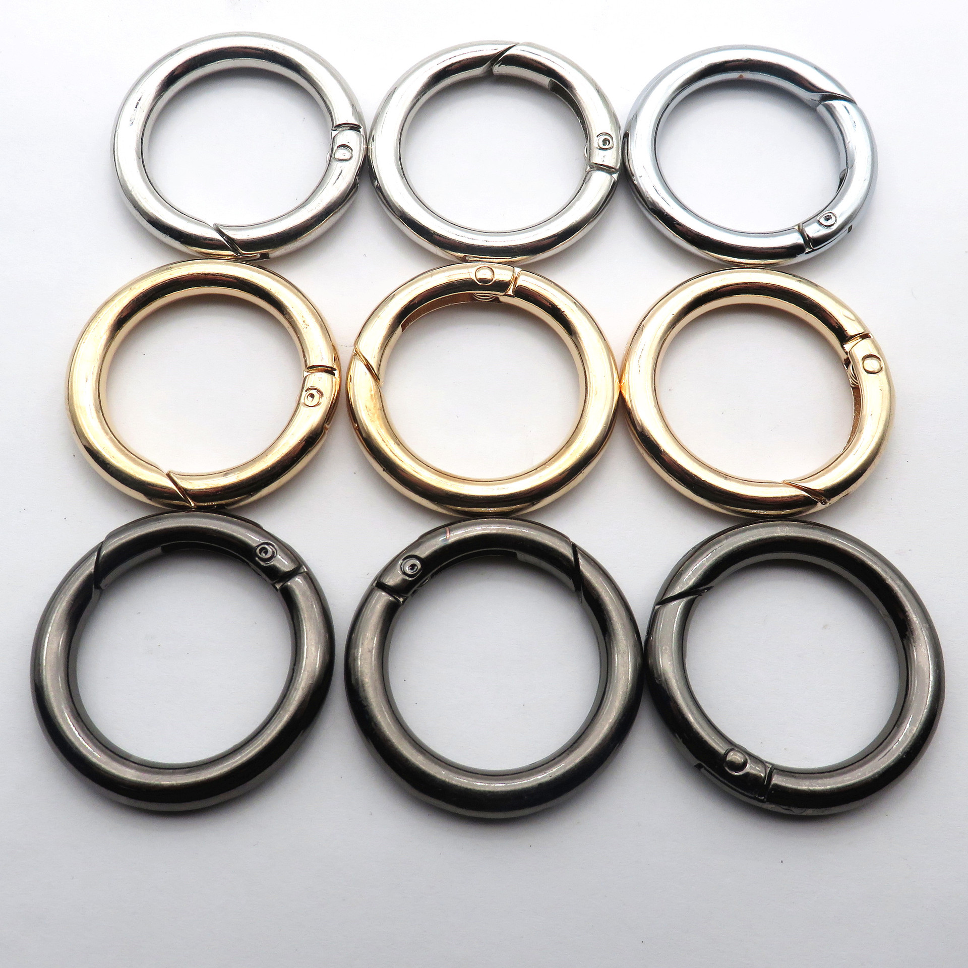 厂家直销合金弹簧圈 钥匙扣 锌合金弹簧圈 五金圆环扣 价格实惠