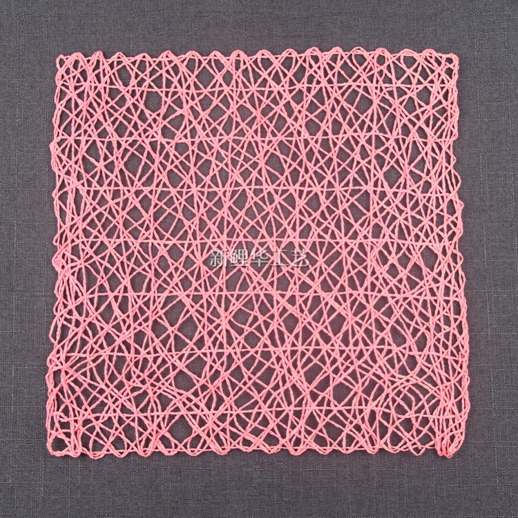 正方形纸绳餐垫 幼儿园装饰作品展示贴diy手工背景布纸绳编织挂饰