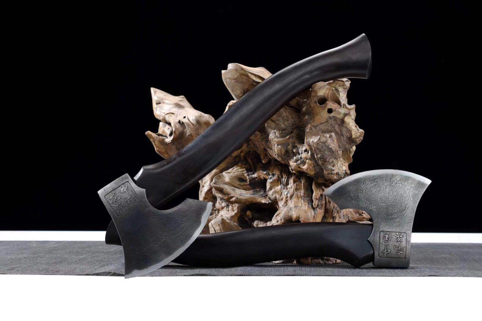 消防破拆工具消防斧头户外开路劈材防身龙泉花纹手工锻打斧头刀