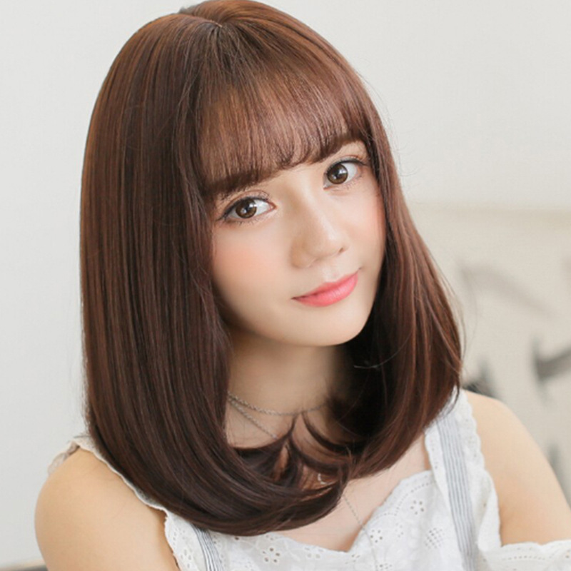 新款空气梨花头短直发假头套 假发女短发内扣假发厂家直销