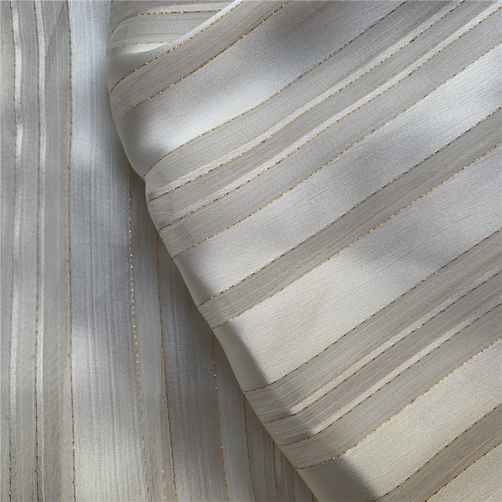 服装面料 金丝缎条 春秋 女式衬衫 高档时尚面料