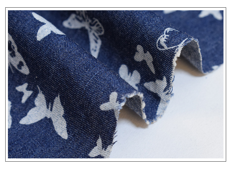 薄款衬衫牛仔面料 雕印印花牛仔布 夏季男女裤装时装工作服面料