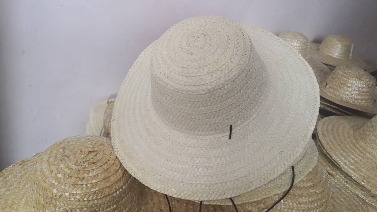 劳保漂白麦秆草帽 包边带荷花定制防晒遮阳户外田园帽 批发