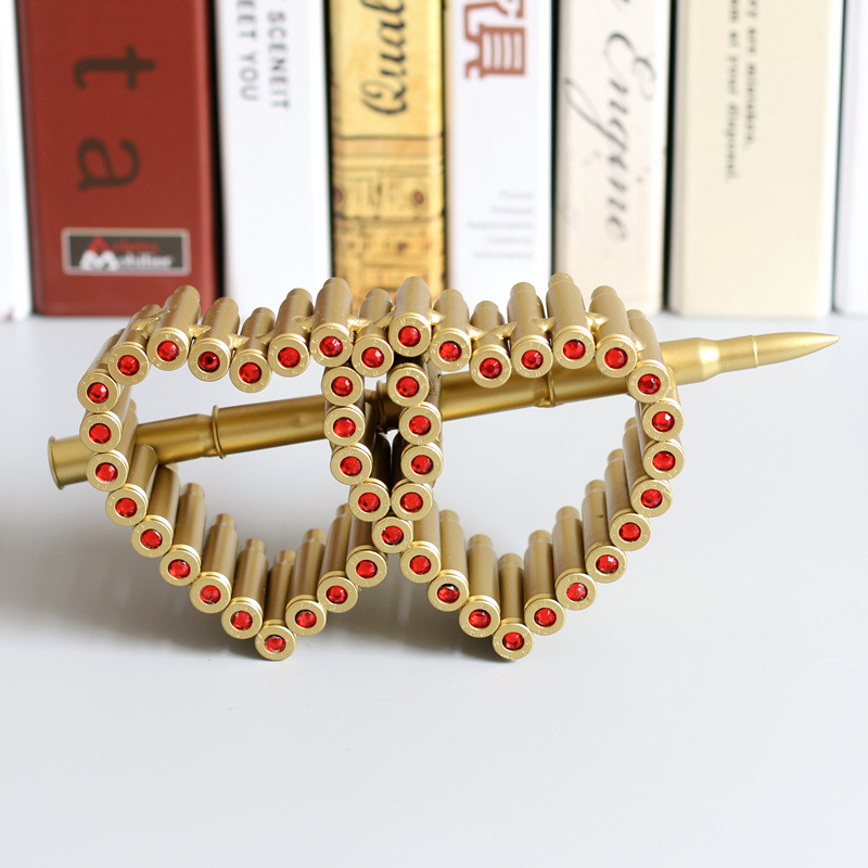 部队纪念品 浪漫双心革命爱情摆件 金属工艺品装饰品子弹壳艺术品