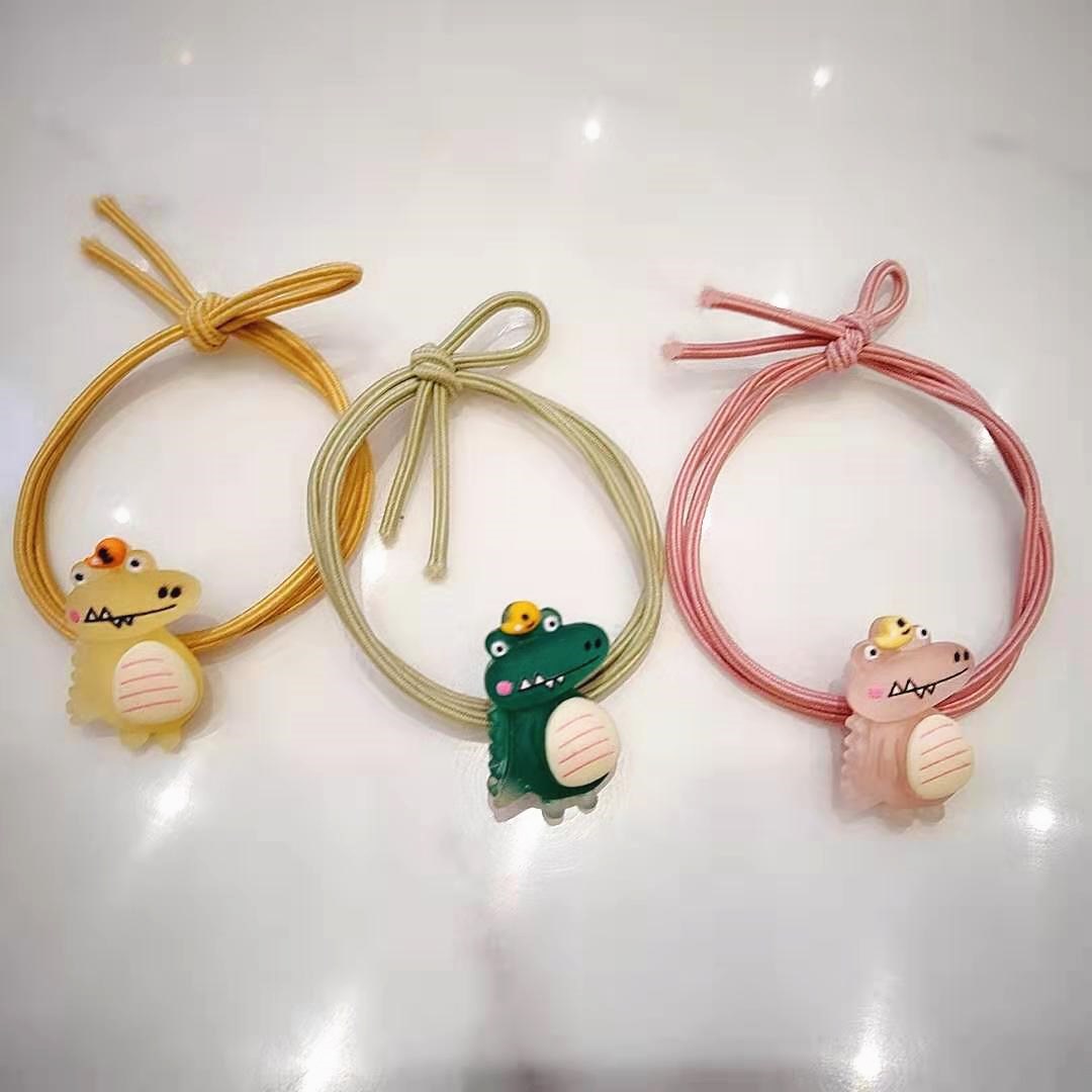 韩版可爱儿童卡通发圈小动物头绳扎头发橡皮筋女小鳄鱼发饰发绳