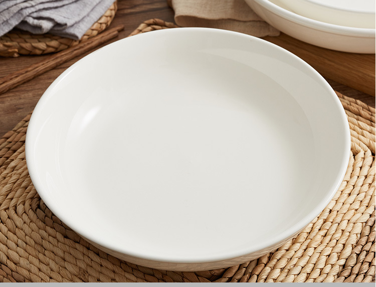 碗碟盘陶瓷餐具定制沙律碗山西白瓷盘子深菜盘工厂直销加厚大瓷碗