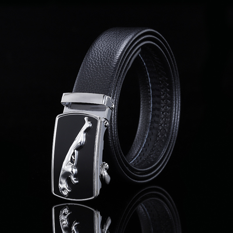 Kaijizun Men's Leather Belt Business Casual Black Sports Car Automatic Buckle Gift Belt Factory Wholesale
