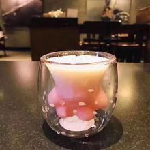 网红猫爪杯透明玻璃杯家用饮料杯子白酒红酒杯子可定做