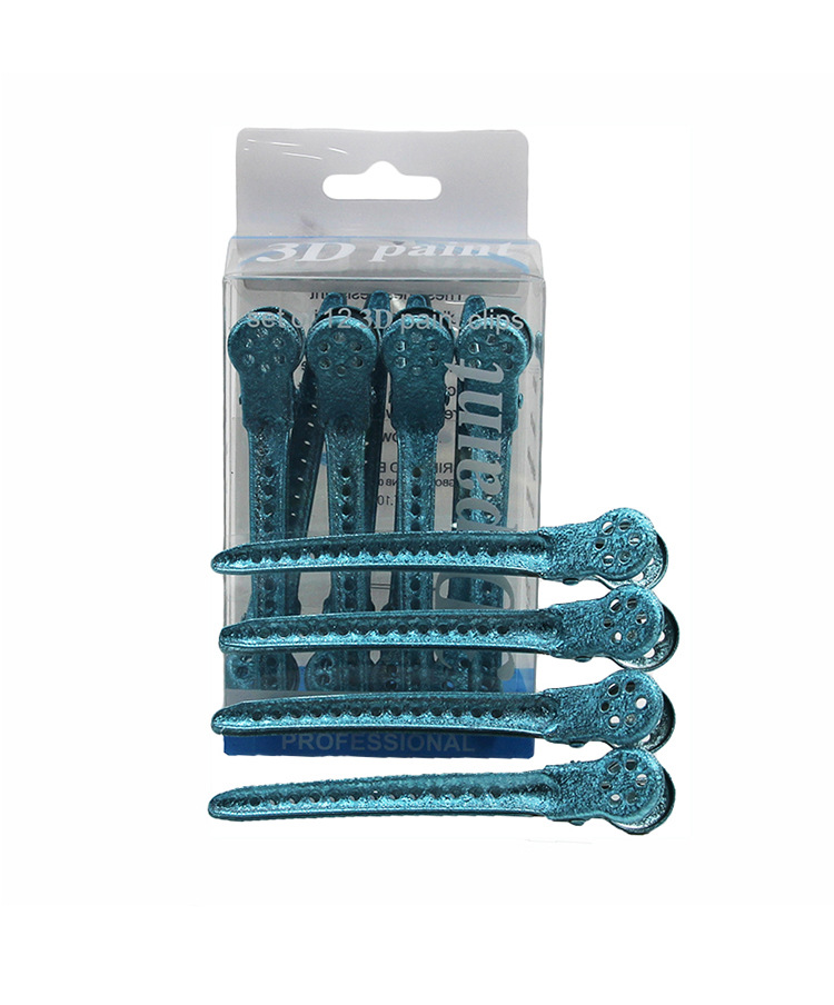 理发分区夹彩钢夹中骨夹手推波纹平口夹剪发刘海夹烫发定位鸭嘴夹