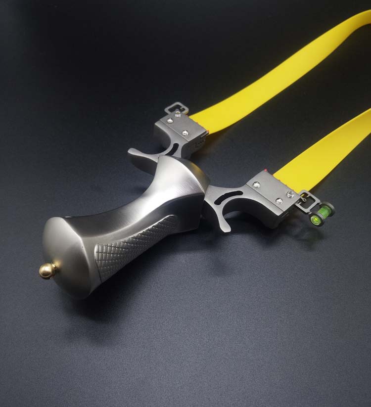 新款不锈钢大威力扁皮弹弓免绑快压大撑头弹工重型大拉力弹弓批发