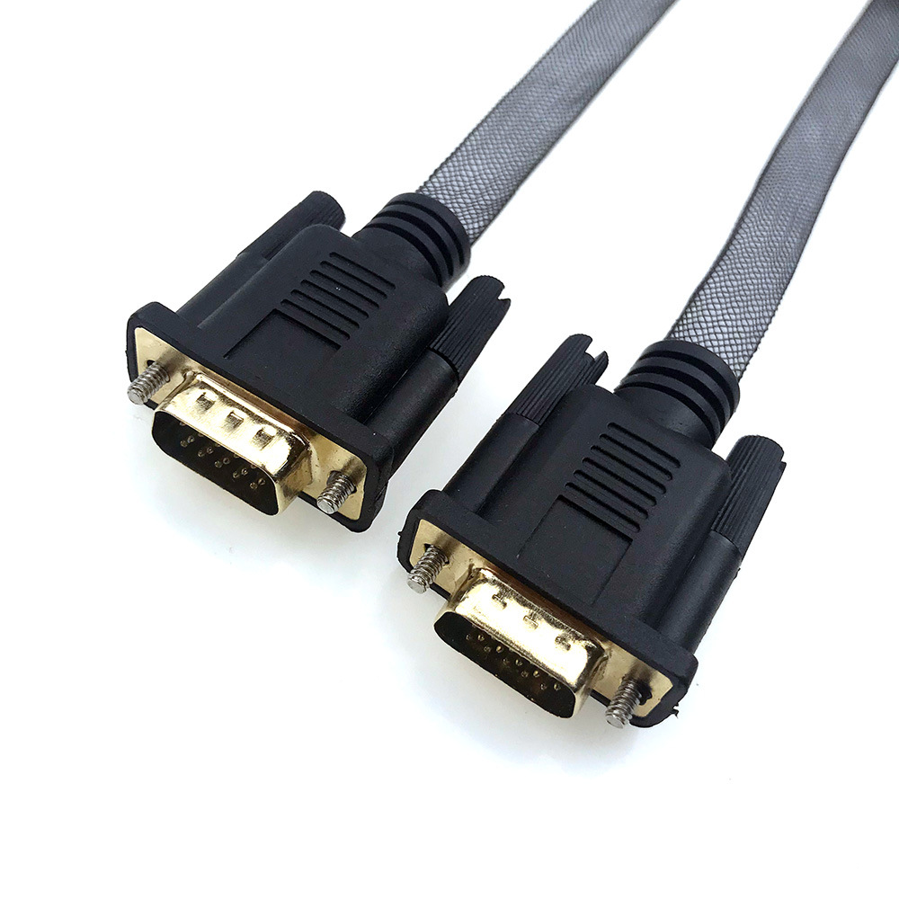 vga线 vga扁线3 6芯 vga公对公线 vga连接线 显示器连接线1.5m