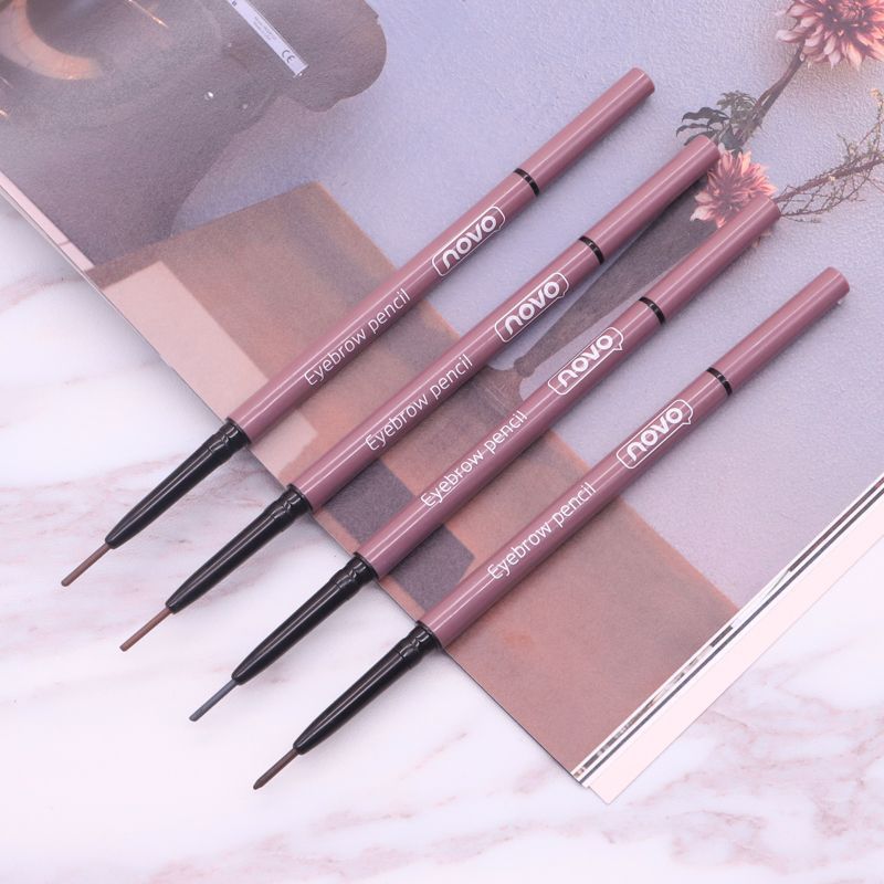 Novo 5286 Morandi Flexible Micro-Carved Eyebrow Pencil Fine Core Eyebrow Pencil Makeup Sweat-Proof Discoloration Resistant Same Style on Quaishou