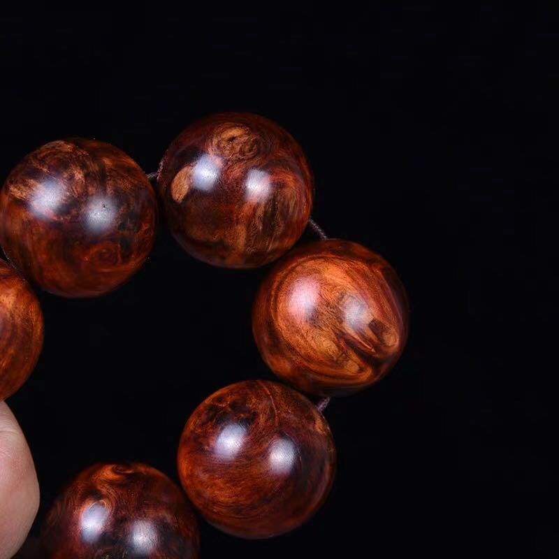 血檀檀满留疤手串樱子疤佛珠手串非洲小叶紫檀男士文玩手链木制品