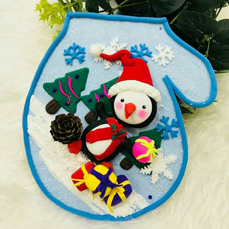 圣诞袜子木质白胚创意手工diy 白胚绘画 粘土底板 雪花泥彩泥模具