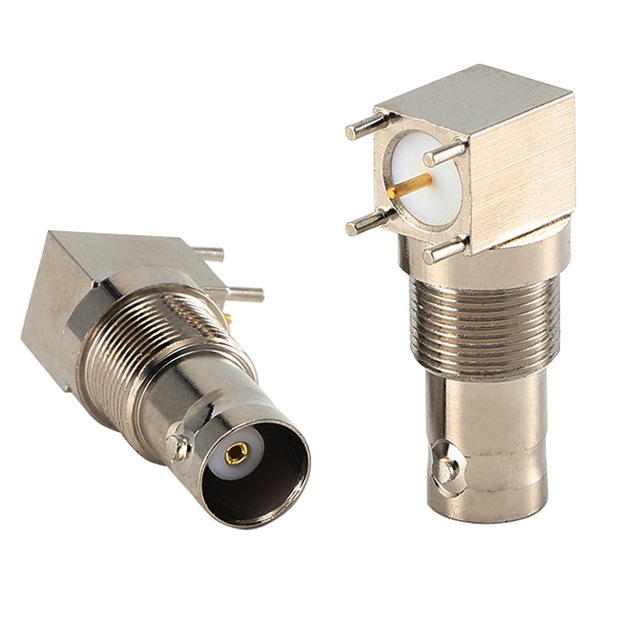 射频同轴连接器弯式90度bnc-kwe bnc弯四角母座 加长型 34mm长