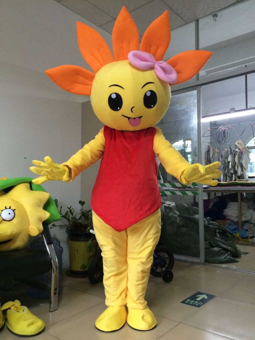 卡通人偶服装太阳花头套卡通玩偶道具服装人偶向日葵传单服成人