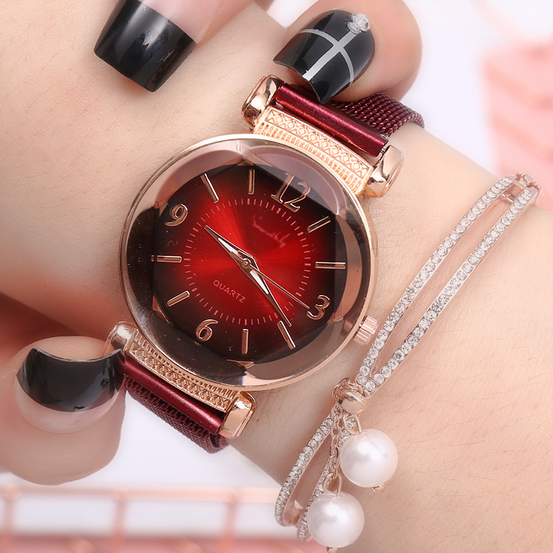 Amazon Hot Selling Watch New Gradient Color Trend Watch Women's Fashion Casual All-Match Watch Quartz Watch