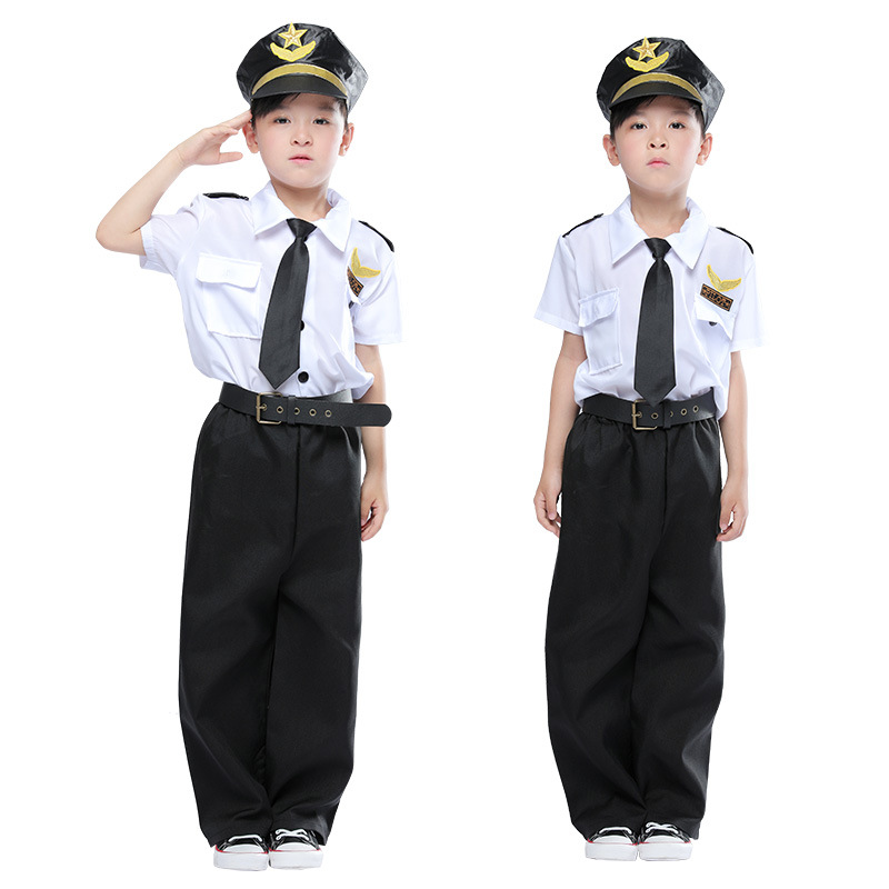 六一儿童飞行员服装cosplay空军空少男童航空机长服职业表演出服