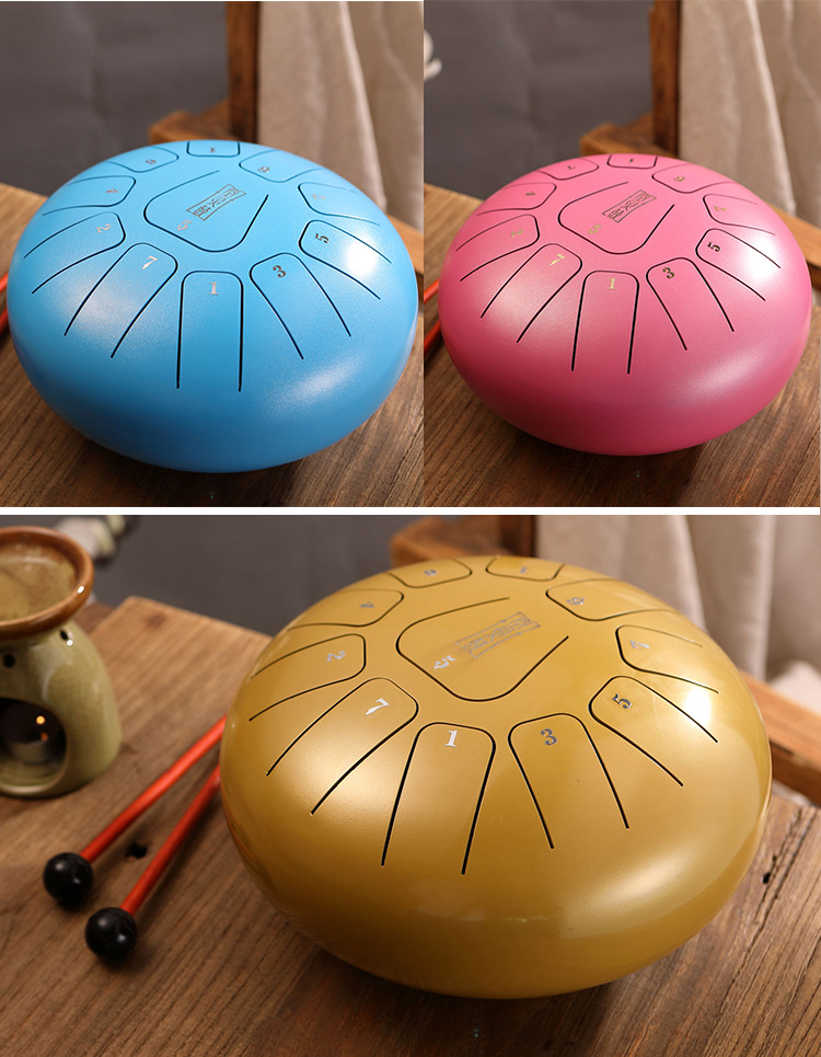 厂家直销空灵鼓12寸11音钢舌鼓手敲鼓忘忧鼓乐器色空鼓初学者成人