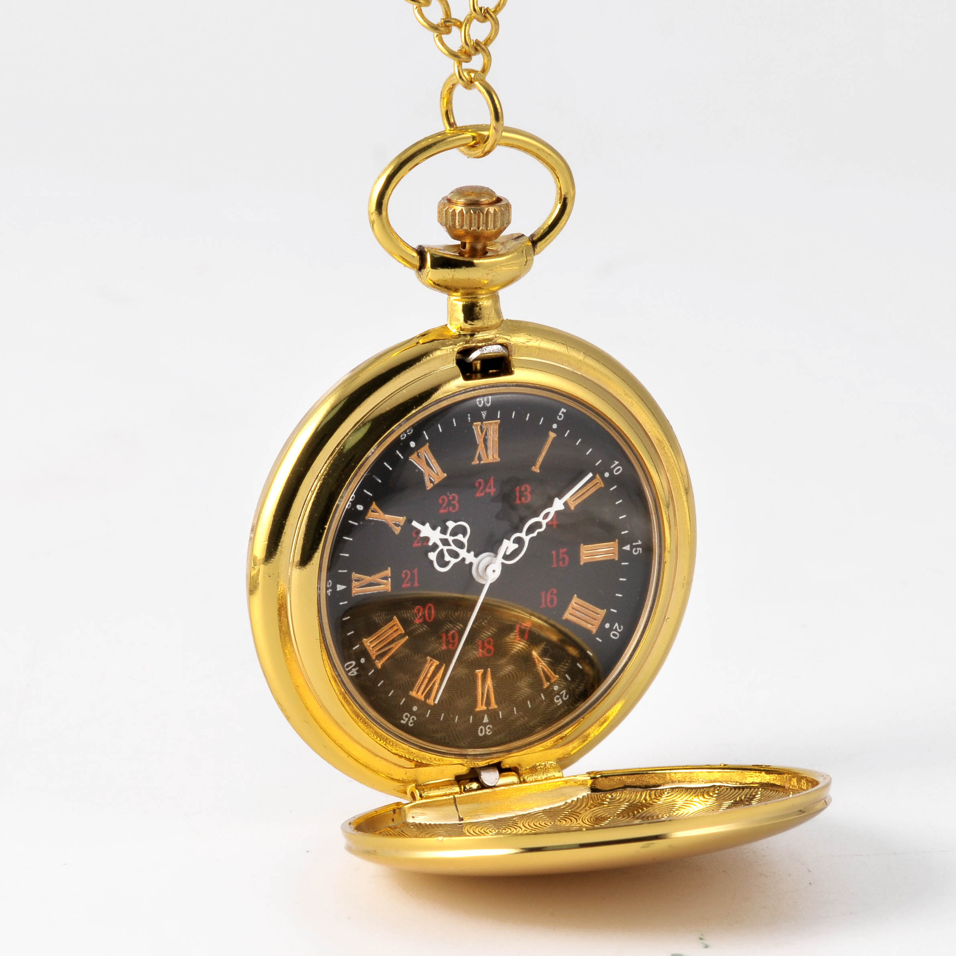 大号怀表金色两面光罗马字面怀表可激光刻字厂家批发8823