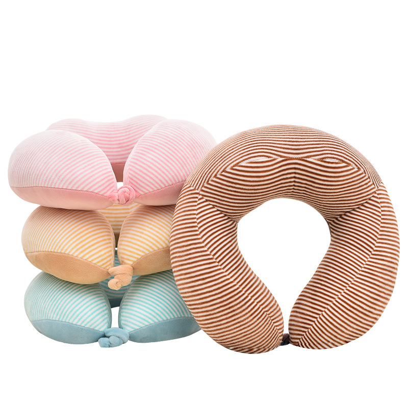条纹u型枕 办公室午睡枕坐车飞机旅行成人颈椎枕pp棉便携u形枕头