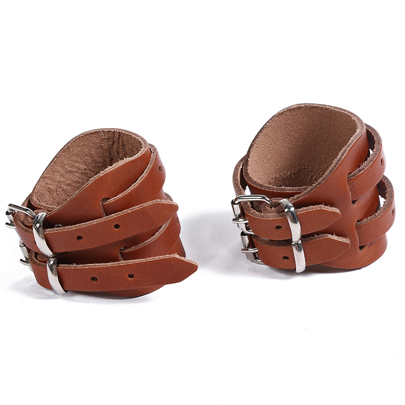 男士健身牛皮护腕真皮举重训练手套护手腕防扭伤阻力护具批发