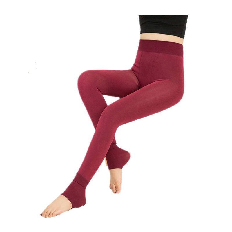 Autumn and Winter Thickening Velvet Padded Leggings Women Wholesale Korean Style High Waist plus Size Pearl Velvet Stirrup Thermal One-Piece Trousers