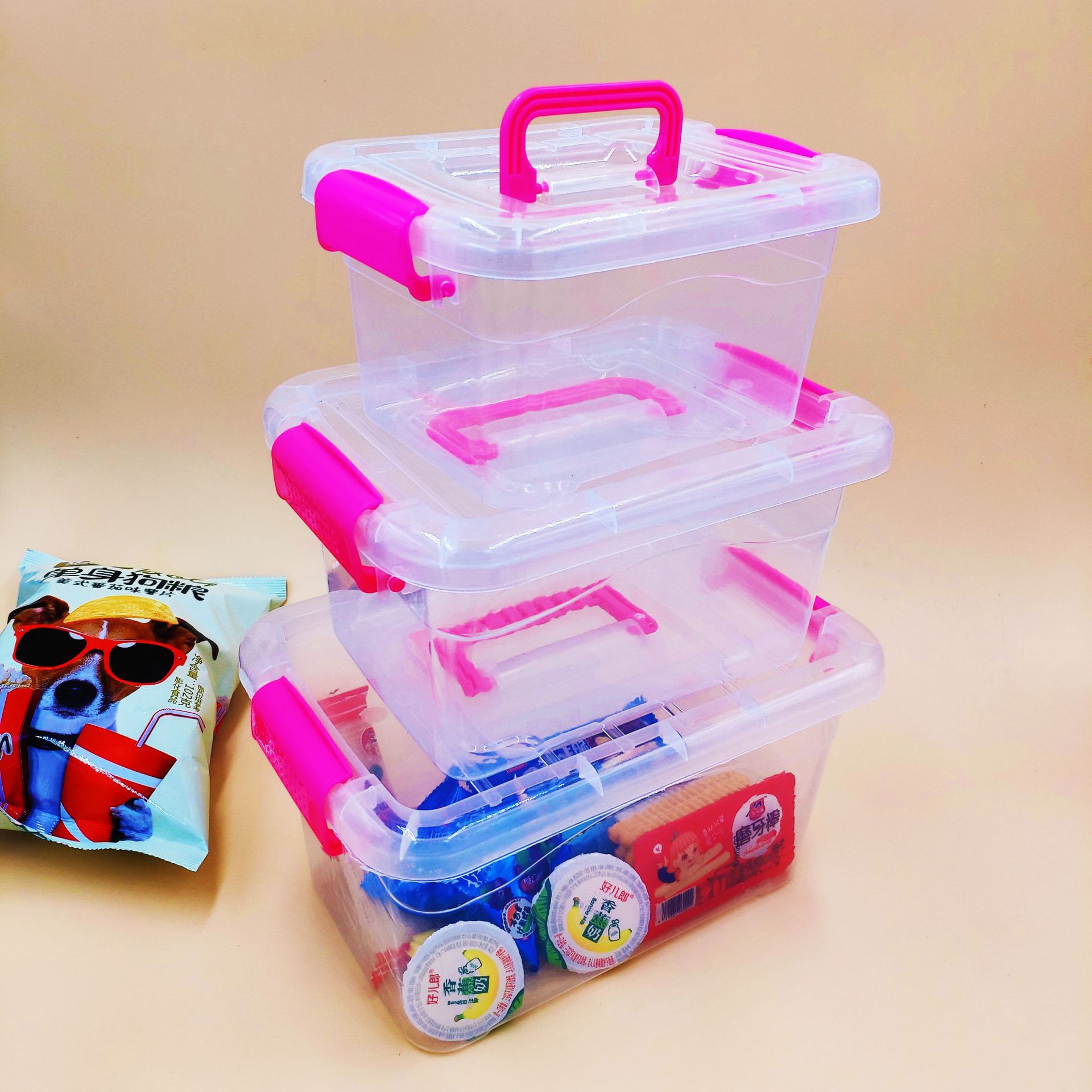 厂家直供手提带盖半透明 收纳箱 收纳盒 玩具盒 储物箱 整理箱