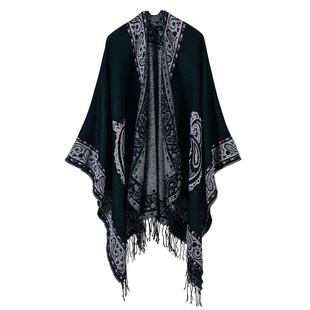 Travel Warm Cloak Ethnic Style Cashmere-like Tassel Paisley Windproof Scarf Shawl Air-Conditioned Room Warm Cloak