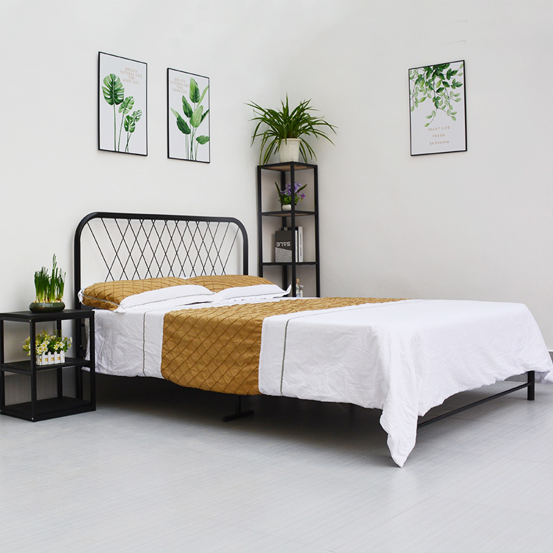 8米成人单层单人床黑白两色定制欧式铁艺床