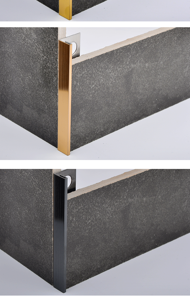 304不锈钢阳角线 装饰线条角线 瓷砖脚踢线 墙角修边玫瑰金收边条