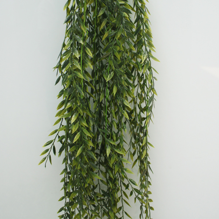 壁挂塑料柳叶吊兰塑料蔓藤墙壁酒店饭店装饰绿植户外工程用花-阿里巴
